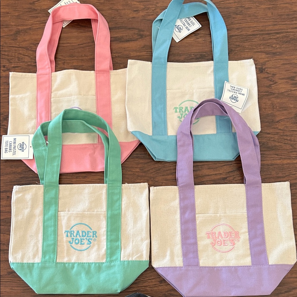 Trader Joe's Canvas Tote Bags Set Two full sets included.